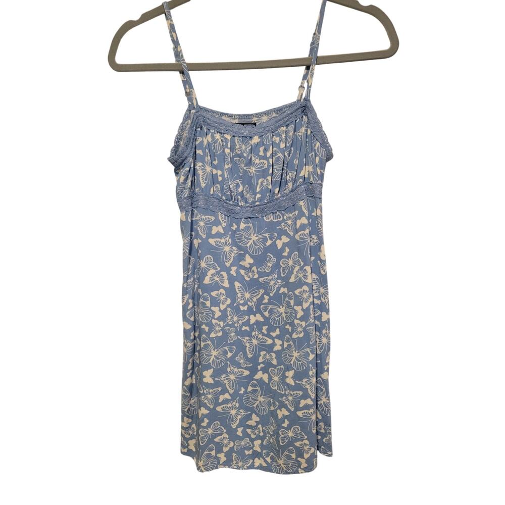 Art Class Girls Large 10/12‎ Lace Trim Blue White Butterfly Dress M Summer Beach